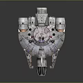 Detailed Futuristic Spaceship Model Showcasing Sleek Structure Metallic Finish And Engines