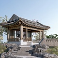 New Chinese-style pavilion pavilion rest pavilion ancient built pavilion Chinese-style pavilion four-corner pavilion 3d model