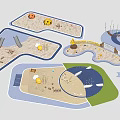 Children's Play Area With Sandpit Slide Climbing Structure Interactive Water Elements