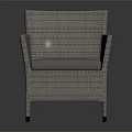 Rattan Single Sofa with Armrests Cushioned Seat and Modern Minimalist Design for Living Room