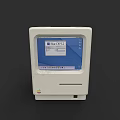 Vintage Apple Computer White Desktop With Mac OS Interface And Classic Design 3d model