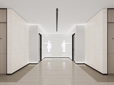 Modern toilet aisle 3d model