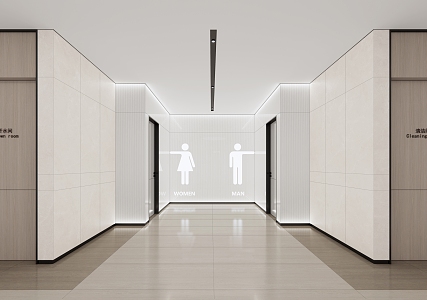 Modern toilet aisle 3d model