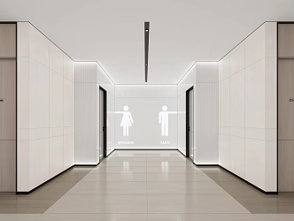 Modern toilet aisle 3d model