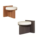 Modern Wall Mounted Single Chair With Wooden Frame And White Cushion