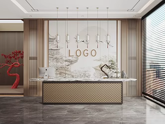 New Chinese Front Desk 3d model