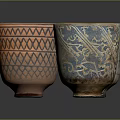 Colorful Ceramic Pots With Various Intricate Patterns As Daily Living Supplies