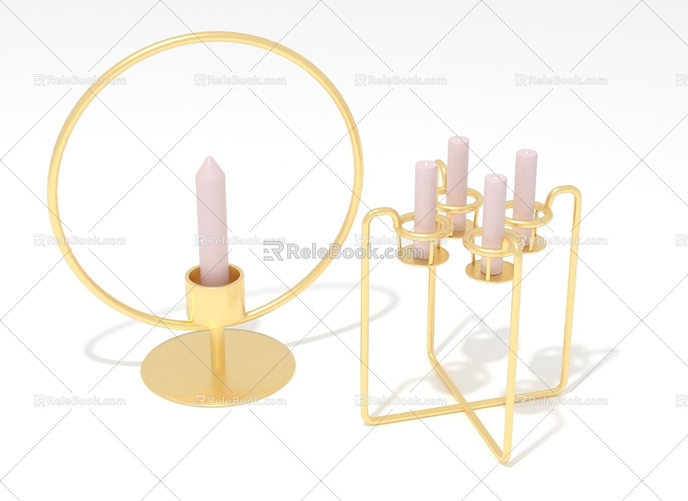 Light Luxury Candlestick Candle 3d model