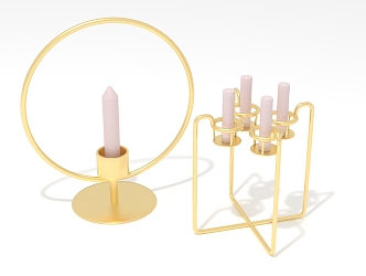 Light Luxury Candlestick Candle 3d model