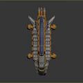 Futuristic Yellow And Gray Spaceship With Multi Compartment Design For Cosmic Exploration