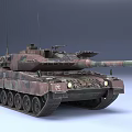 Camouflage Painted Military Tank Featuring Long Gun Barrel Metal Tracks And Armored Design