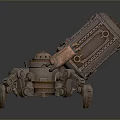Steampunk Inspired Mechanical Creature With Decorative Structures And Multi Legged Design