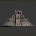 Cartoon Scene Pyramid Model With Stepped Layers And Green Grass Base Structure 3d model