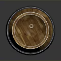 Rustic Decorative Wooden Barrel Furniture with Metal Hoops and Natural Wood