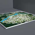 Professional Commercial 3D Urban Terrain Model Display Equipment with River and Roads