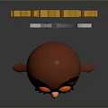 Cartoon Brown Owl Character With Red Eyes Gear And Knife On Head