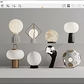 Table lamp spherical table lamp combination 3d model
