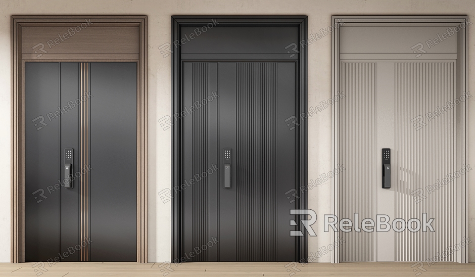 Modern security door entry door combination model