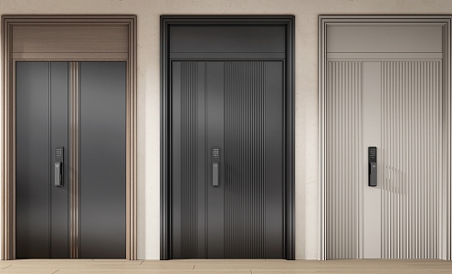 Modern security door entry door combination 3d model