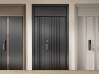 Modern security door entry door combination 3d model