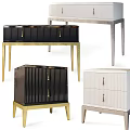 Modern Ribbed Front Storage Cabinets In Black White With Brass And Silver Legs