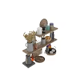 Home Decor Shelves Featuring Dried Flowers Vase Jars Fruits And Utensils