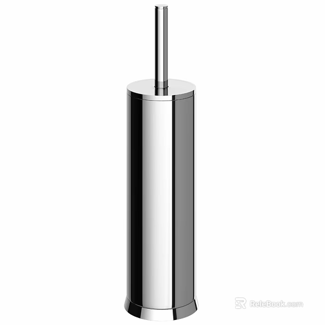 Modern Stainless Steel Toilet Brush Holder For Bathroom Cleaning Tools 3d model 