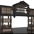 Traditional Chinese Wooden Memorial Archway With Classical Carvings And Decorative Plaques
