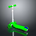 Green Kids Scooter With White Handlebar And Two Wheels Design For Children