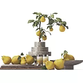 Modern fruit pear ornaments combination 3d model