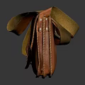 Vintage Style Brown Leather Pouch With Flap Closure And Stitched Detail