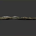 Modern 3D Terrain Model with Mountain Ranges River Valleys and Vegetation Zones