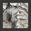 Detailed Snowy Mountain Terrain Model With Scenic Lakes And White Peaks