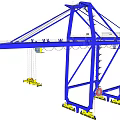 Blue Heavy Duty Industrial Gantry Crane With Metal Frame Support Legs And Lifting Mechanism