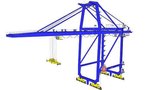 Modern Gantry Crane Blue Large Gantry Crane 3d model