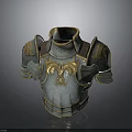 Medieval Weapon Armor Chest Plate With Golden Decorations And Intricate Design