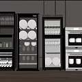 Modern Stylish Kitchen Appliances With Glass Door Storage And Display Design