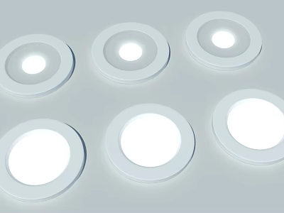 Modern White Round LED Downlights And Spotlights For Ceiling Lighting 3d model