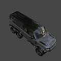 Gray Six Wheel Off Road Vehicle With Red Brake Calipers And Rugged Design