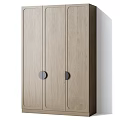 Modern Wardrobe Design With Light Gray Wooden Dark Gray Panels And Round Gold Metal Handles