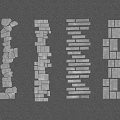 Stepping Stones in Various Arrangements Featuring Square and Rectangular Stone Slabs