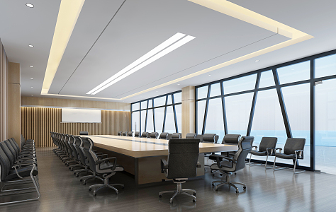 Modern conference room conference table conference chair office chair multi-function hall projection 3d model