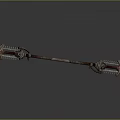 Ornate Dragon Decorated Long Handle Weapon With Intricate Metal Texture