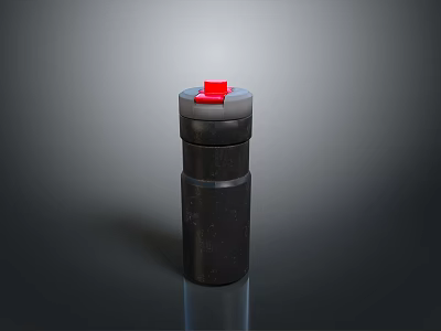 Practical Black Insulated Thermal Mug With Red Lid For Daily Use 3d model