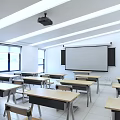 modern classroom 3d model