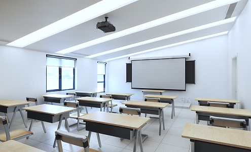 modern classroom 3d model