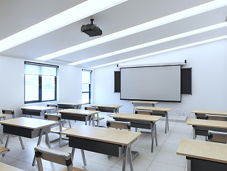 modern classroom 3d model