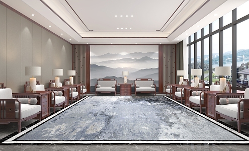 New Chinese Reception Room 3d model