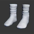 Pair of White Crew Socks with Soft Fabric and Comfortable Fit