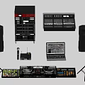 Professional Audio Equipment Setup With Speakers Mixer Laptop And DJ Controller